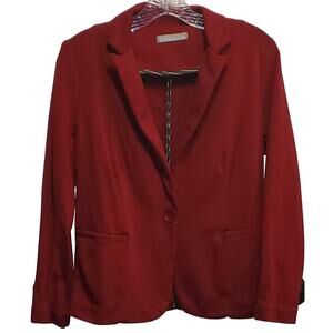 Olivia Moon Women's Red Single-button Petite Shacket Blazer Medium